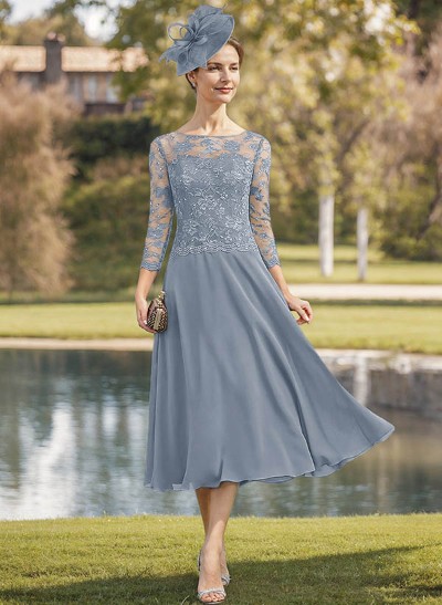 Sheath/Column Chiffon(Non-Stretch) Mother Of The Bride Dresses With Lace