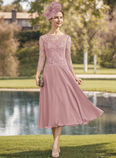 Sheath/Column Chiffon(Non-Stretch) Mother Of The Bride Dresses With Lace