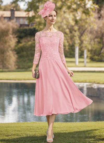 Sheath/Column Chiffon(Non-Stretch) Mother Of The Bride Dresses With Lace