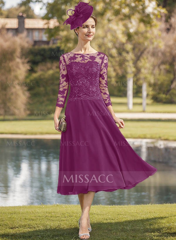 Sheath/Column Chiffon(Non-Stretch) Mother Of The Bride Dresses