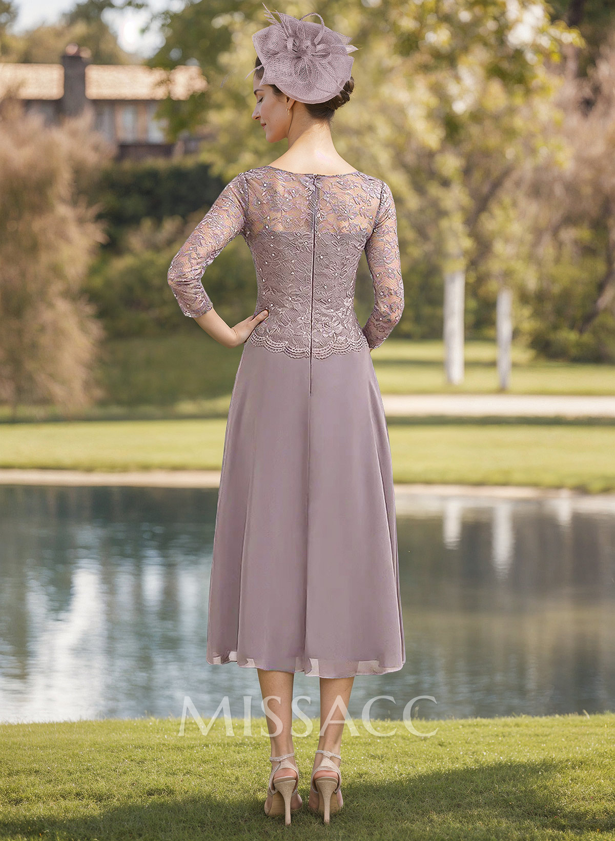 Sheath/Column Chiffon(Non-Stretch) Mother Of The Bride Dresses With Lace