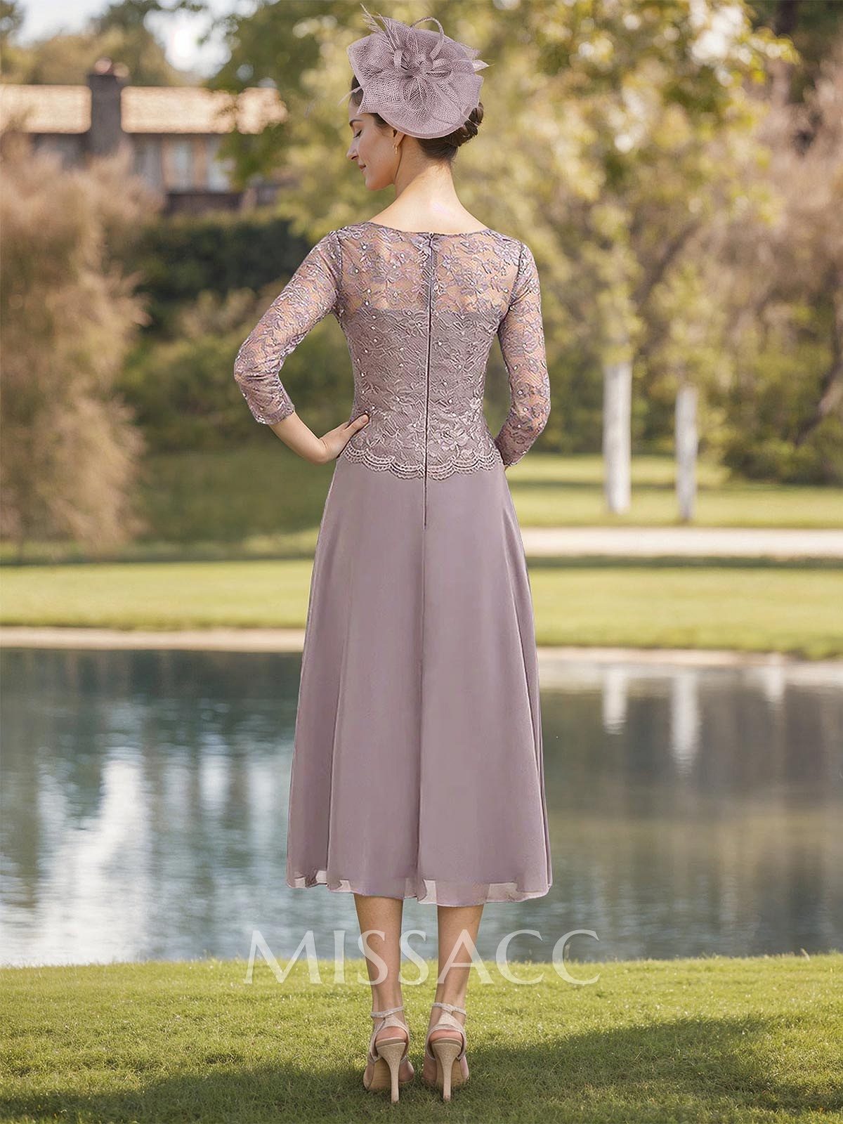 Sheath/Column Chiffon(Non-Stretch) Mother Of The Bride Dresses With Lace