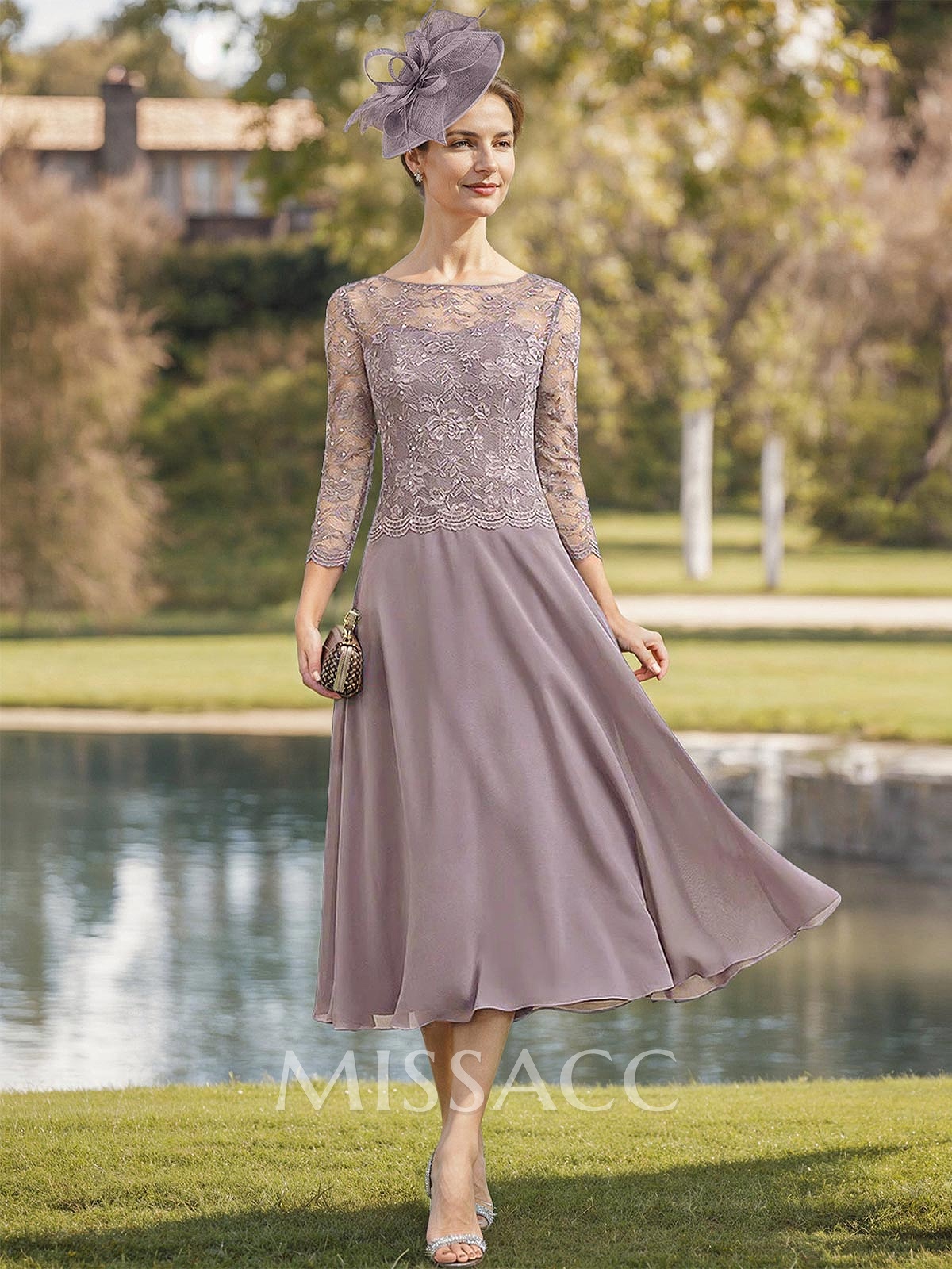 Sheath/Column Chiffon(Non-Stretch) Mother Of The Bride Dresses With Lace