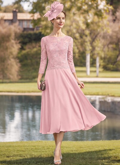 Sheath/Column Chiffon(Non-Stretch) Mother Of The Bride Dresses With Lace