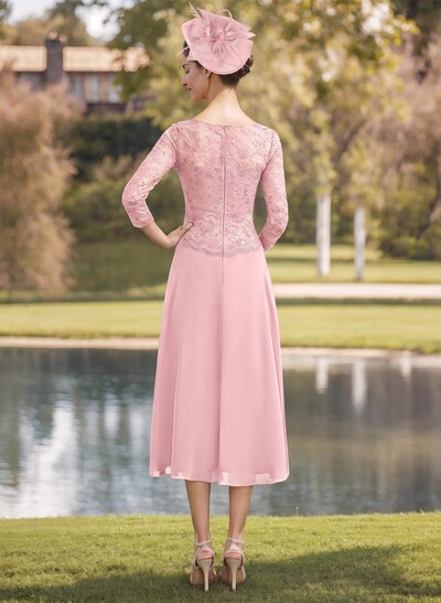 Sheath/Column Chiffon(Non-Stretch) Mother Of The Bride Dresses With Lace