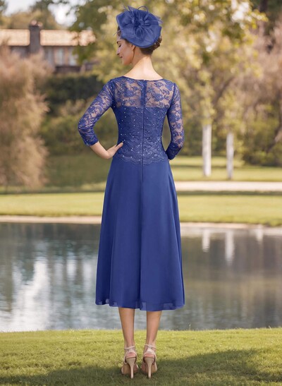 Sheath/Column Chiffon(Non-Stretch) Mother Of The Bride Dresses With Lace