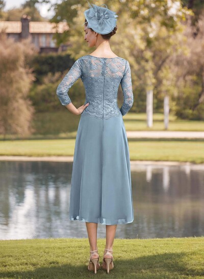 Sheath/Column Chiffon(Non-Stretch) Mother Of The Bride Dresses With Lace
