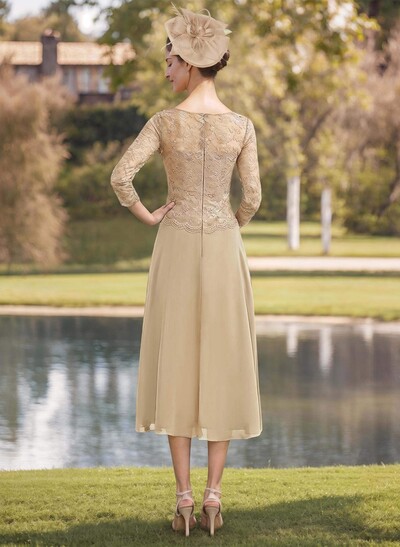 Sheath/Column Chiffon(Non-Stretch) Mother Of The Bride Dresses With Lace