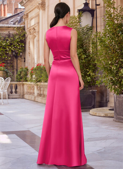 Jumpsuit/Pantsuit V-Neck Sleeveless Floor-Length Satin Mother Of The Bride Dresses