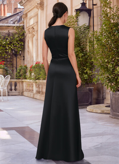Jumpsuit/Pantsuit V-Neck Sleeveless Floor-Length Satin Mother Of The Bride Dresses