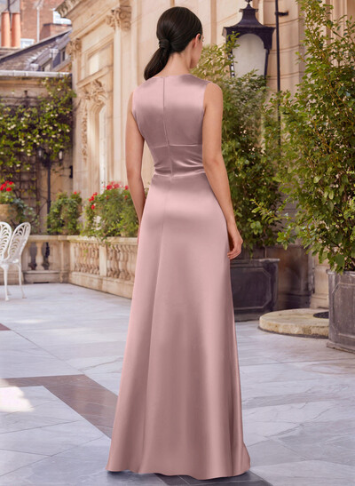 Jumpsuit/Pantsuit V-Neck Sleeveless Floor-Length Satin Mother Of The Bride Dresses
