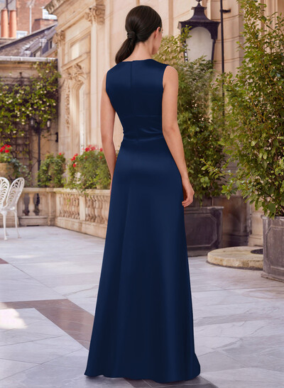 Jumpsuit/Pantsuit V-Neck Sleeveless Floor-Length Satin Mother Of The Bride Dresses