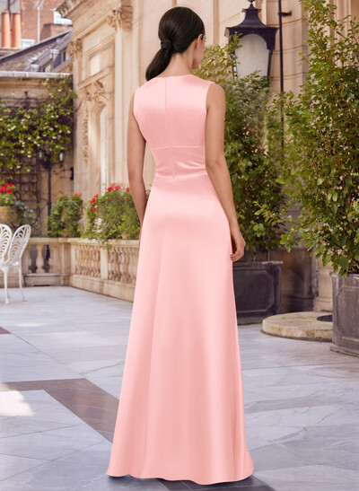 Jumpsuit/Pantsuit V-Neck Sleeveless Floor-Length Satin Mother Of The Bride Dresses