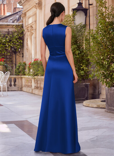 Jumpsuit/Pantsuit V-Neck Sleeveless Floor-Length Satin Mother Of The Bride Dresses