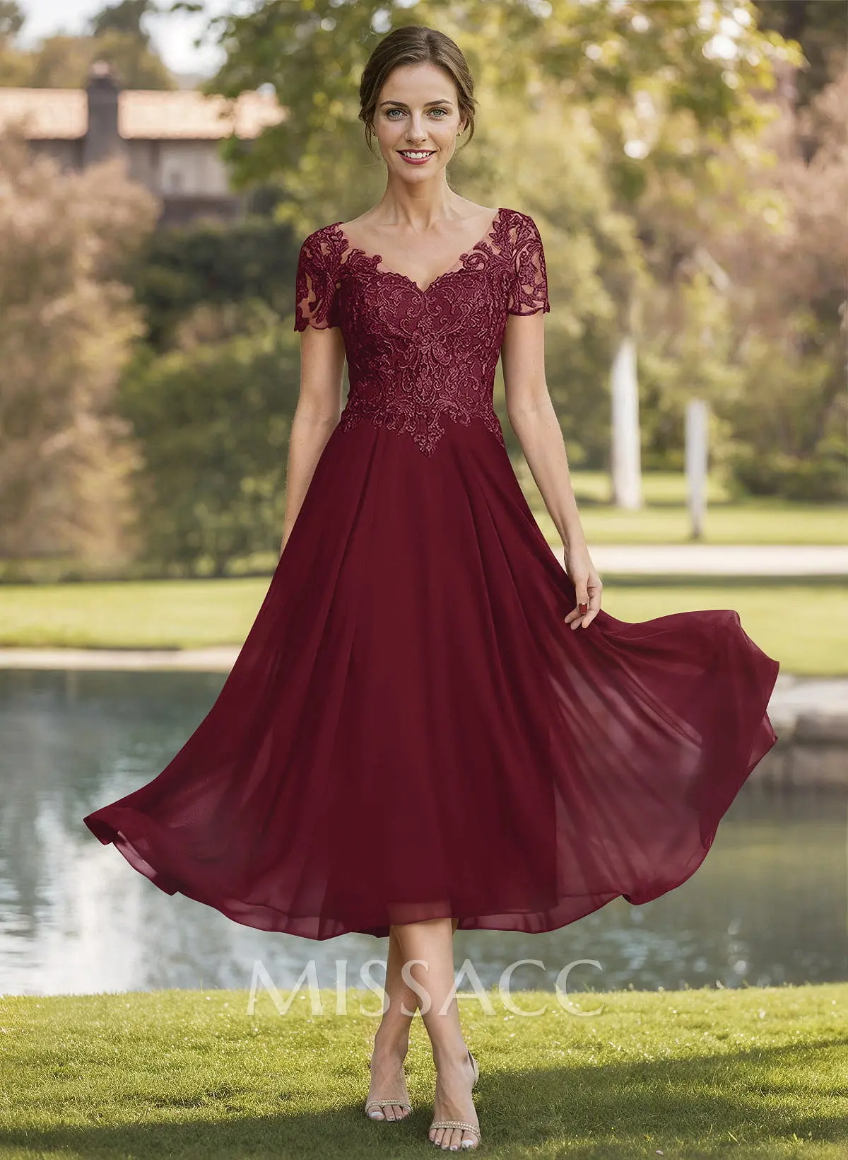 lace dress with short sleeves Pink Short Sleeves Column Lace Knee Length Short Homecoming Dress
