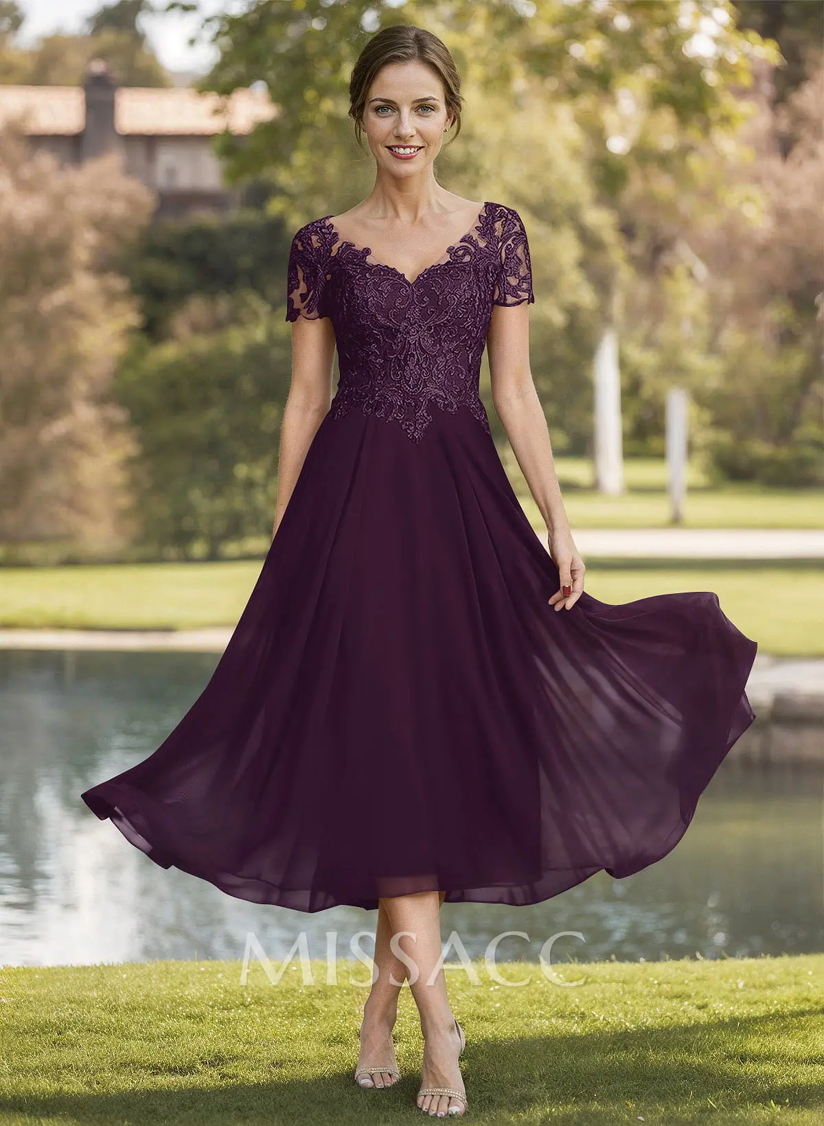 purple bridesmaid dresses with lace Deep Purple Lace Chiffon Beach Bridesmaid Dresses Maternity Bridesmaid Dresses ARD2465