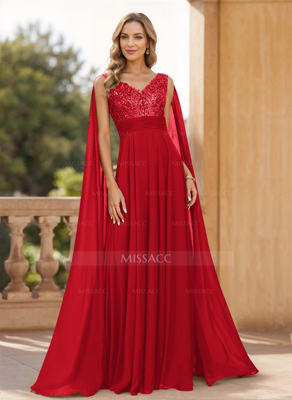 Único Hombro Drapeado Lateral Con Cuello En V Gasa Vestidos De Madre De La  Novia, image size:1000x1367