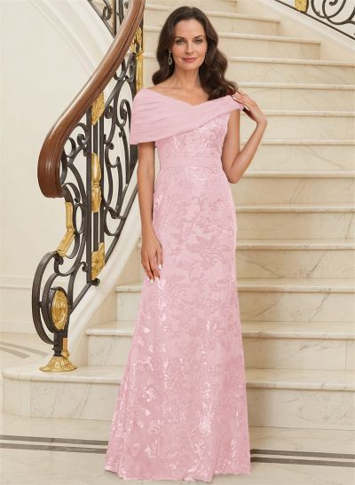 Bedazzled Asymmetrical Wrap Off Shoulder Mother Of The Bride Dresses With Floral Skirt