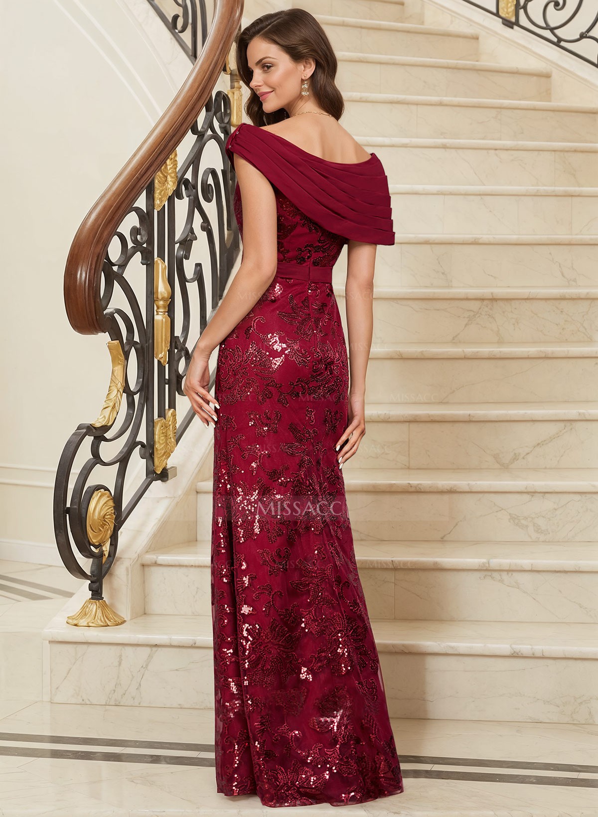 Sheath/Column Chiffon Mother Of The Bride Dresses With Sequins