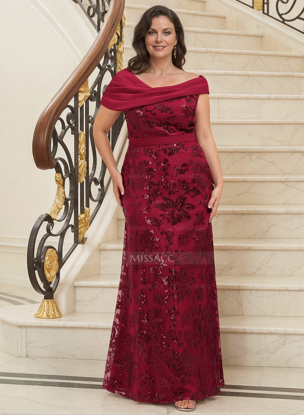 Sheath/Column Chiffon Mother Of The Bride Dresses With Sequins