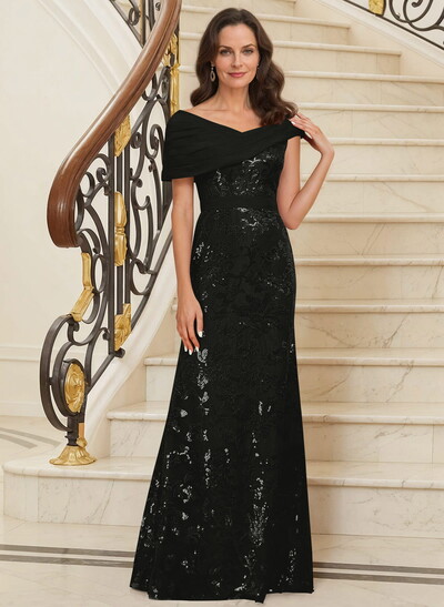 Bedazzled Asymmetrical Wrap Off Shoulder Mother Of The Bride Dresses With Floral Skirt