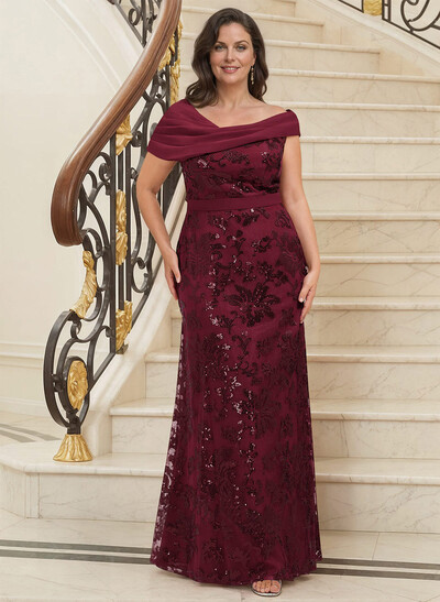 Bedazzled Asymmetrical Wrap Off Shoulder Mother Of The Bride Dresses With Floral Skirt