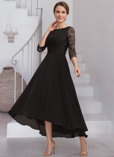 A-Line Scoop Neck Chiffon Mother Of The Bride Dresses With Lace