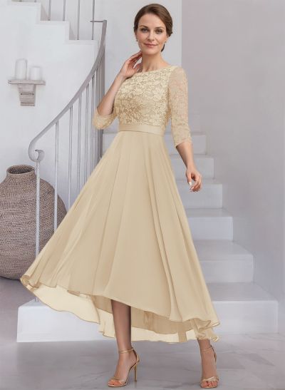 A-Line Scoop Neck Chiffon Mother Of The Bride Dresses With Lace