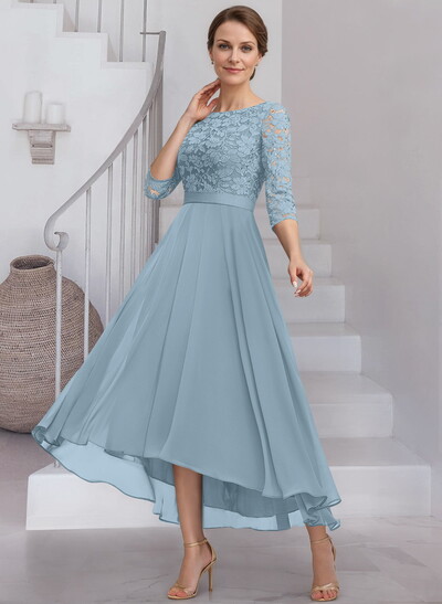 A-Line Scoop Neck Chiffon Mother Of The Bride Dresses With Lace