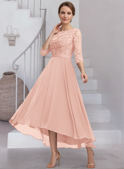 A-Line Scoop Neck Chiffon Mother Of The Bride Dresses With Lace