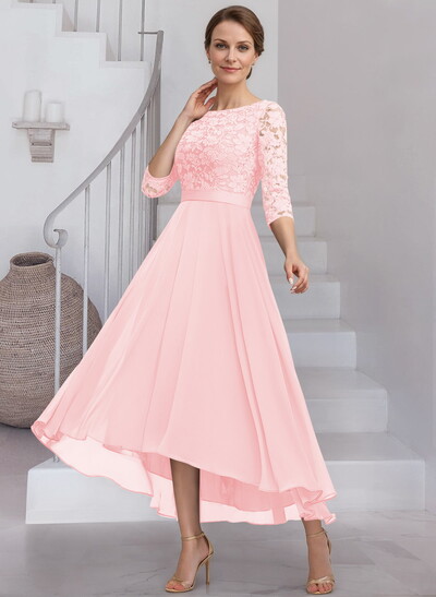 A-Line Scoop Neck Chiffon Mother Of The Bride Dresses With Lace