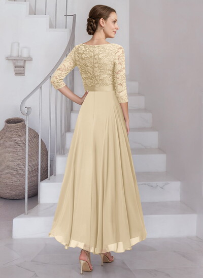 A-Line Scoop Neck Chiffon Mother Of The Bride Dresses With Lace