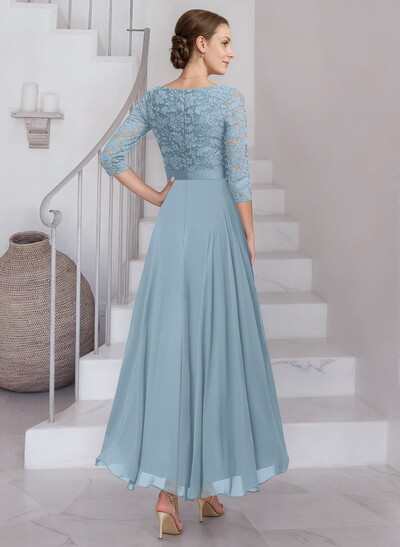 A-Line Scoop Neck Chiffon Mother Of The Bride Dresses With Lace