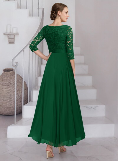 A-Line Scoop Neck Chiffon Mother Of The Bride Dresses With Lace