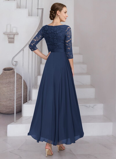 A-Line Scoop Neck Chiffon Mother Of The Bride Dresses With Lace