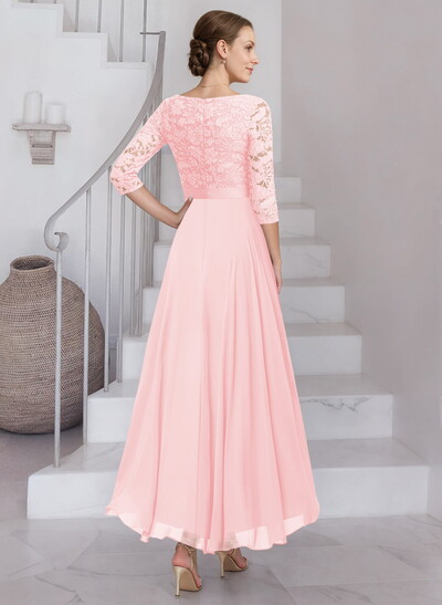 A-Line Scoop Neck Chiffon Mother Of The Bride Dresses With Lace