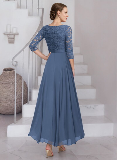 A-Line Scoop Neck Chiffon Mother Of The Bride Dresses With Lace