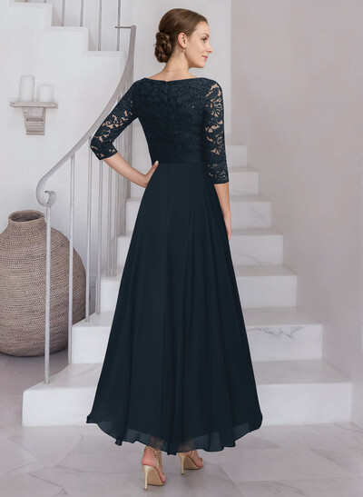 A-Line Scoop Neck Chiffon Mother Of The Bride Dresses With Lace