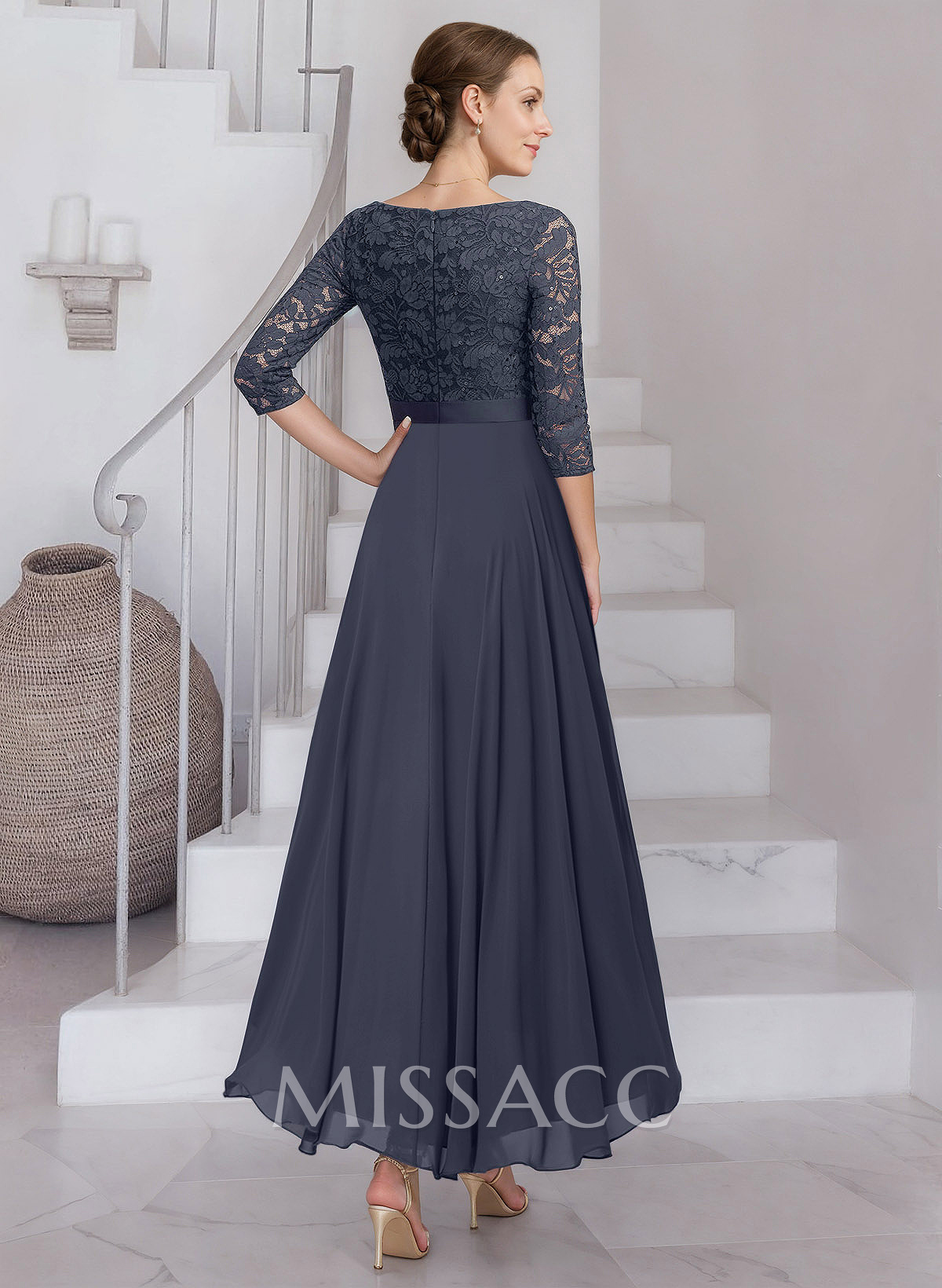 A-Line Scoop Neck Chiffon Mother Of The Bride Dresses With Lace A-Line Scoop Neck Chiffon Mother Of The Bride Dresses With Lace