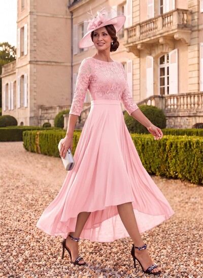 A-Line Scoop Neck Chiffon Mother Of The Bride Dresses With Lace