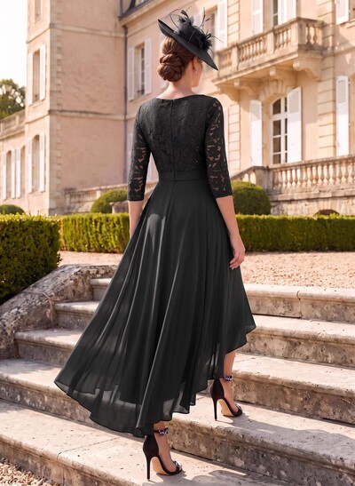 A-Line Scoop Neck Chiffon Mother Of The Bride Dresses With Lace