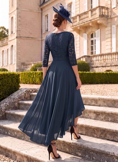 A-Line Scoop Neck Chiffon Mother Of The Bride Dresses With Lace