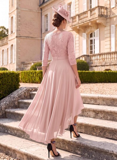 A-Line Scoop Neck Chiffon Mother Of The Bride Dresses With Lace