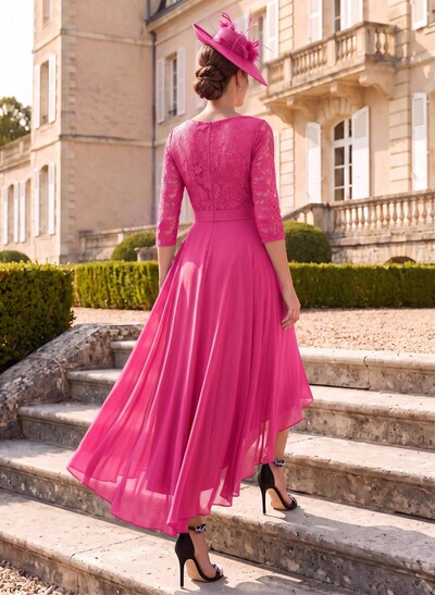 A-Line Scoop Neck Chiffon Mother Of The Bride Dresses With Lace