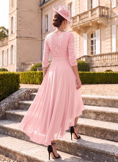 A-Line Scoop Neck Chiffon Mother Of The Bride Dresses With Lace