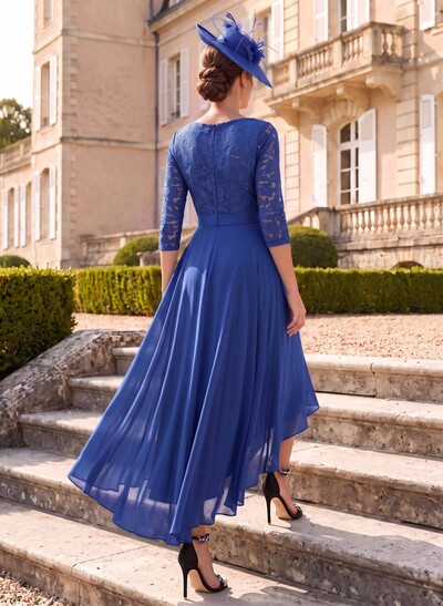 A-Line Scoop Neck Chiffon Mother Of The Bride Dresses With Lace