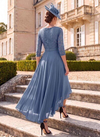 A-Line Scoop Neck Chiffon Mother Of The Bride Dresses With Lace