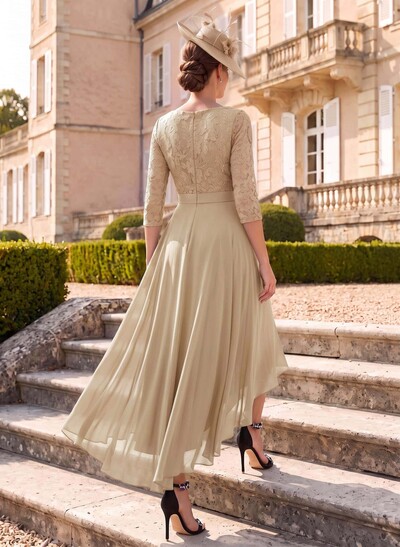 A-Line Scoop Neck Chiffon Mother Of The Bride Dresses With Lace