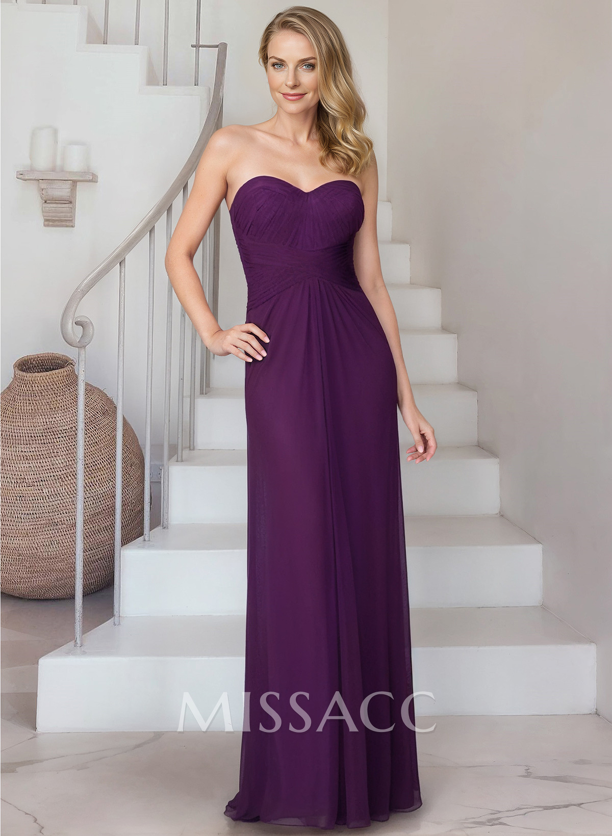 Classic Sweetheart Neck Strapless Chiffon Mother Of The Bride Dresses With Shawl