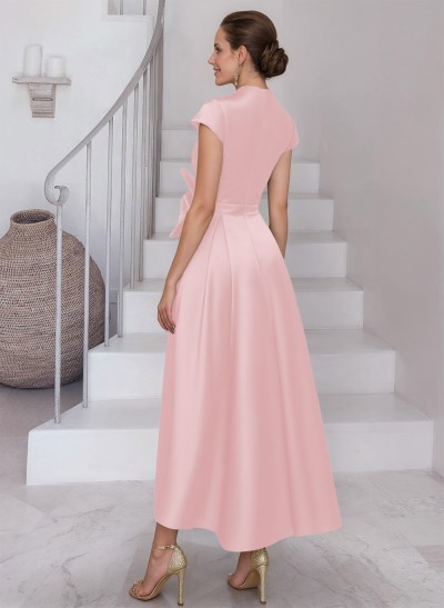 Modest V-Neck Cap Strsps Mother Of The Bride Dresses With 3D Floral